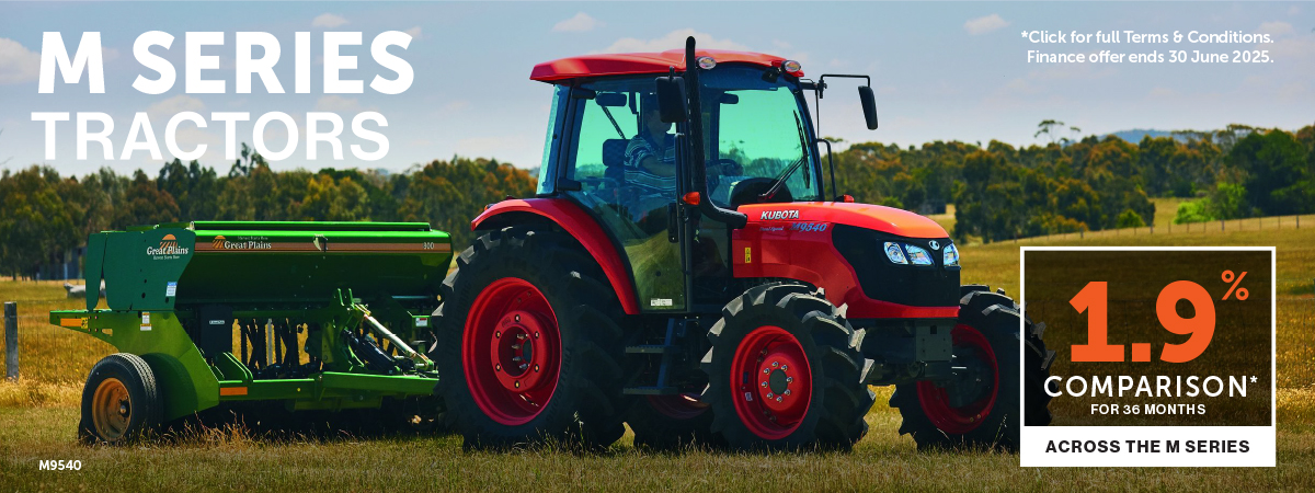 M Series Tractors Banner by Allclass Kubota in QLD