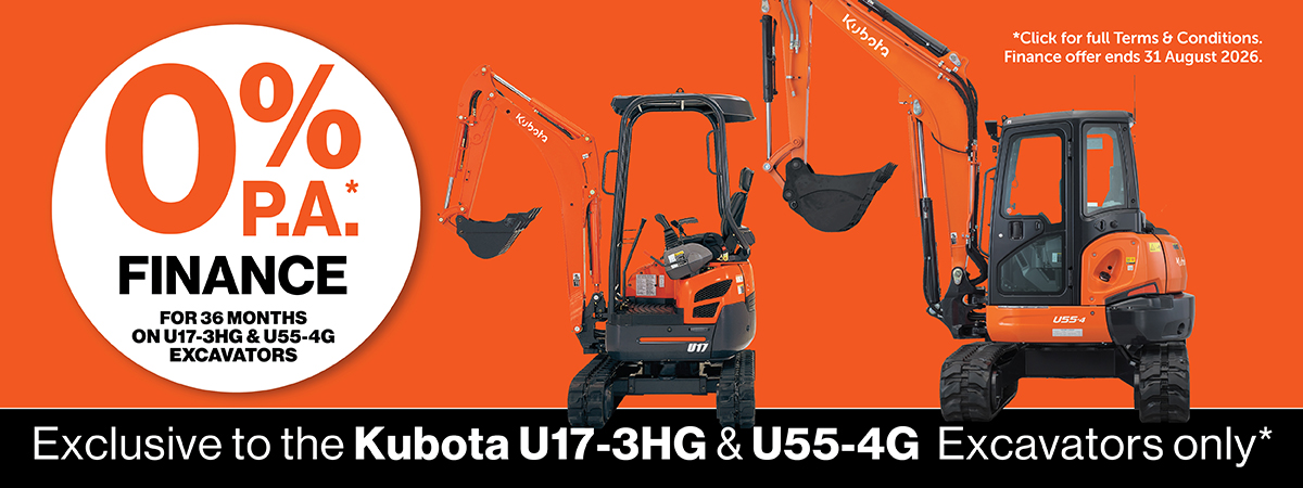 U55 & U17-3 Combined 0% Promo_Web Banner_July 2026_D2 0% on U Series Excavators