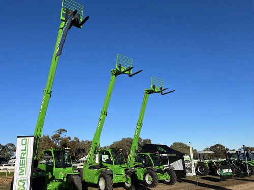 Merlo telehandler shown in promotional image in QLD, Australia
