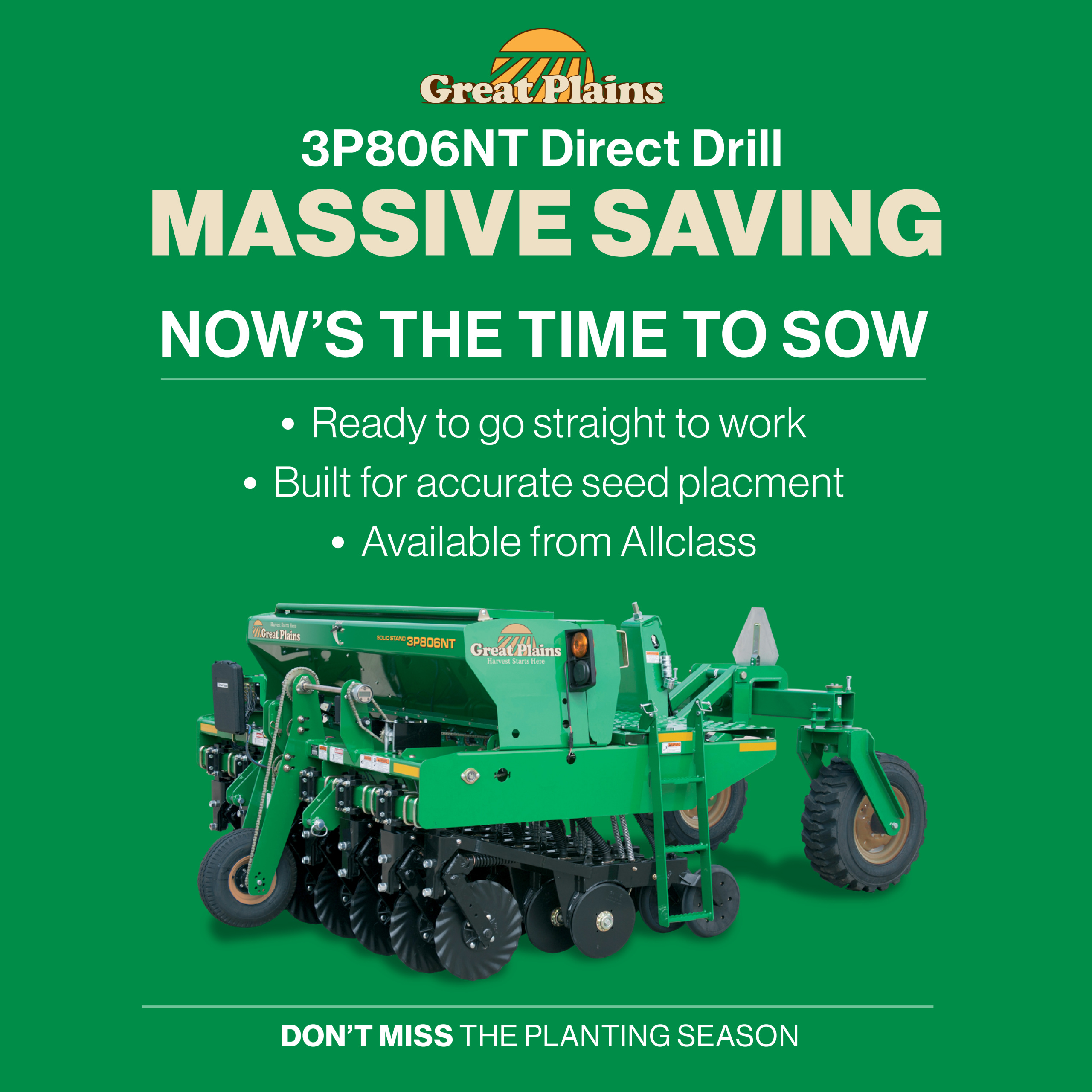 Allclass Massive savings on Great Plains 3P806NT Direct Drill