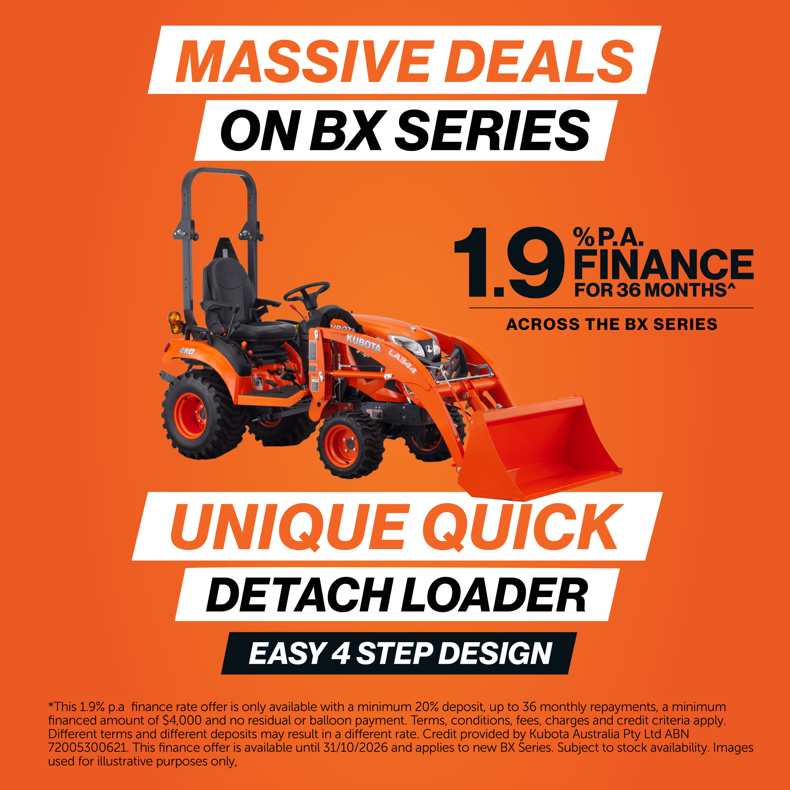 BX Series - Unique 4 Step Loader system